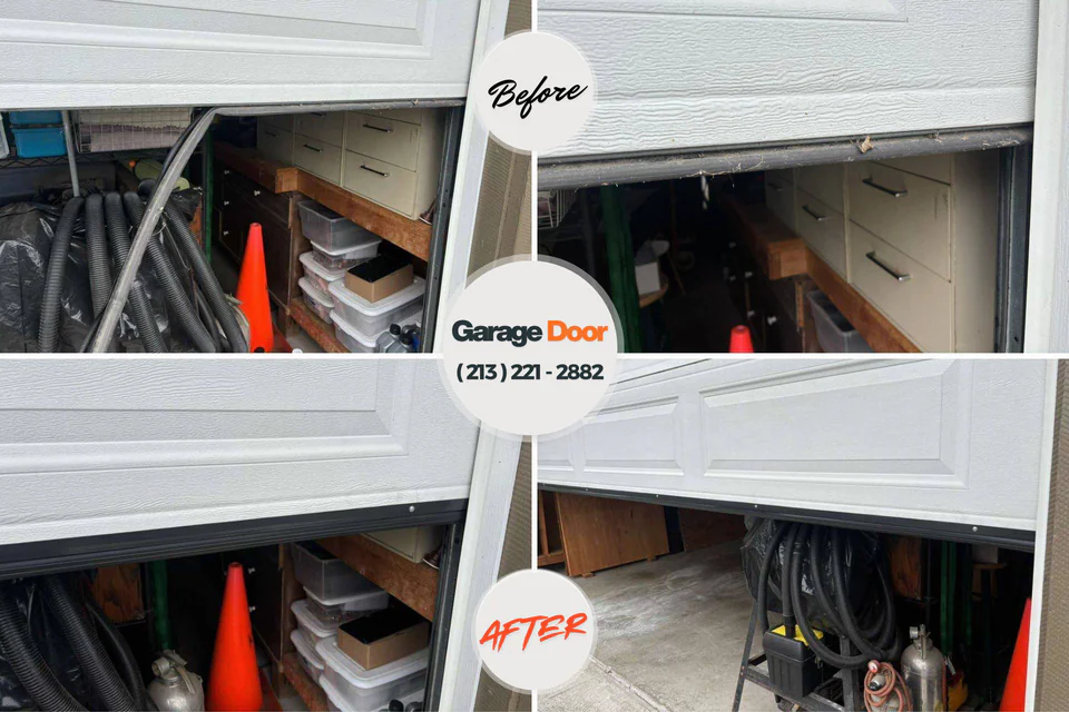 Before and after: garage door opener repair Homestead Meadows South, TX